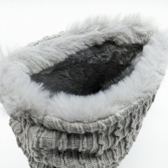 CHARTER CLUB Slouchy fur lined women's bootie slippers - GRAY - XL (11-12) - Picture 10 of 16